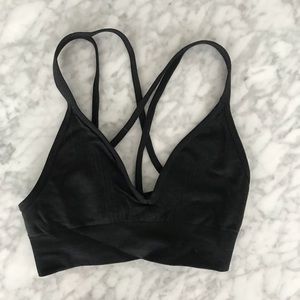 Grey Lululemon Seamlessly Plunge Sports Bra
